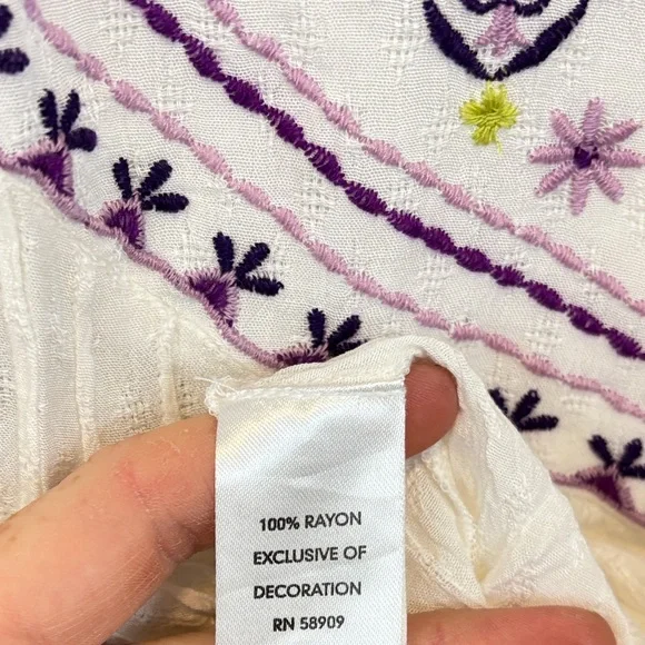 Nurture by Lamaze Cream Blouse with Purple Detailing - Picture 5 of 5